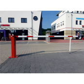 Manual barrier | with pneumatic spring | and hinged pole support | clear width: 3000 mm | with double profile cylinder lock on the main support